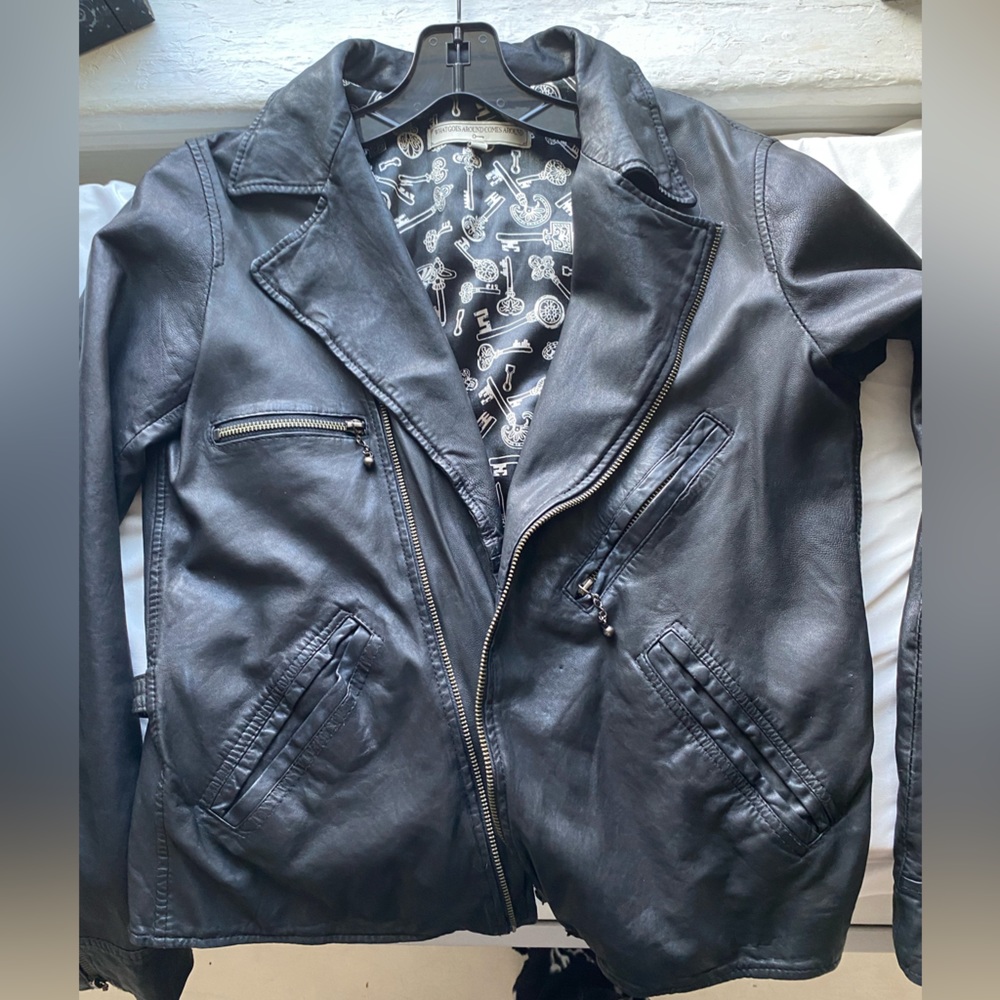 Leather moto jacket